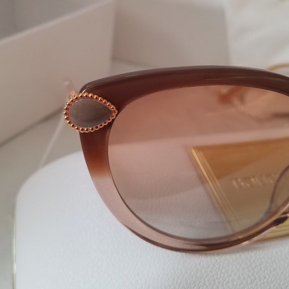 NWT Beige Light Brown Boucheron Cat Eye Gradient 55MM Sunglasses. - Picture 2 of 8